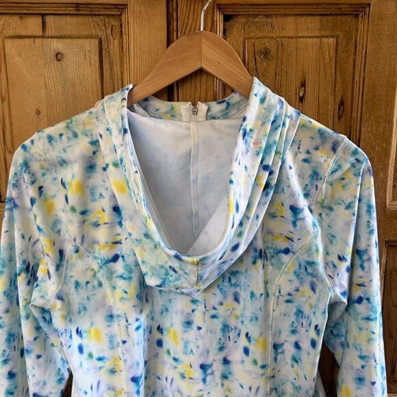 J. Crew Small Full Zip Athletic Long Sleeve Hoodie Hooded Tie Dye - Picture 8 of 10